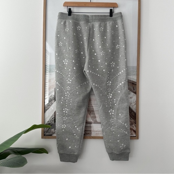 CYNTHIA ROWLEY Rhinestone Embellished Grey Sweatpants - Picture 7 of 15